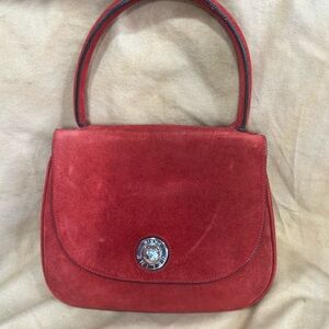 Elegant Celine Red Suede Handbag